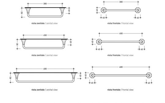 Подвесной полотенцедержатель Flaminia Evergreen схема 2