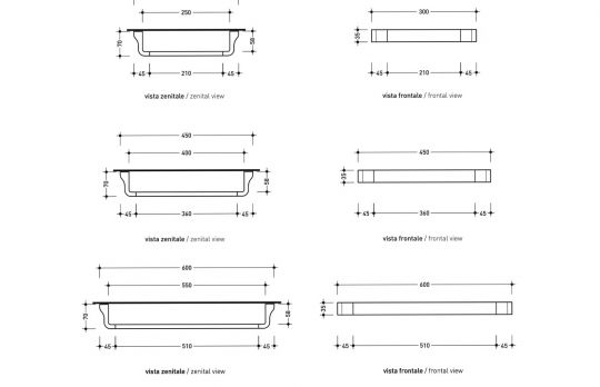 Подвесной держатель для полотенец Flaminia Noke NK30 схема 2