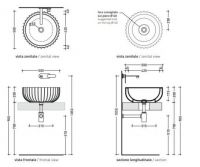 Накладная раковина Flaminia Settecento Countertop Basin 50х50 схема 3