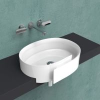 Накладная раковина Flaminia Roll 56 RL56S 56х42х12,5 см схема 1