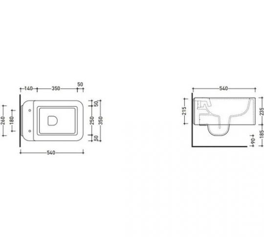 Подвесной унитаз Flaminia Nile NL118G схема 6