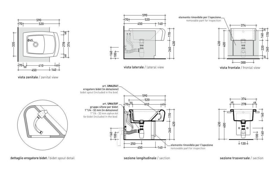 Биде Flaminia Una ФОТО