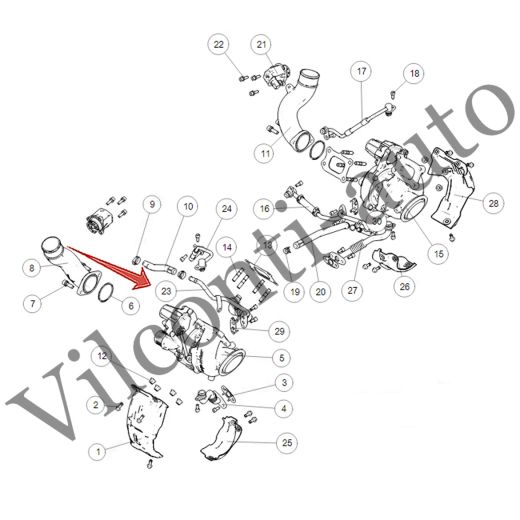 ТРУБКА СИСТЕМЫ ОХЛАЖДЕНИЯ ТУРБИНЫ ЛЕВАЯ TANK 500 1118460XEZ01 100% ОРИГИНАЛ