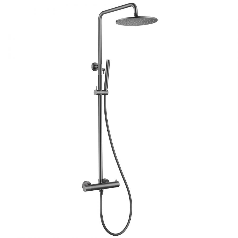 Душевая стойка ABBER Wasser Kreis AF8160NGL с термостатом без излива, Никель