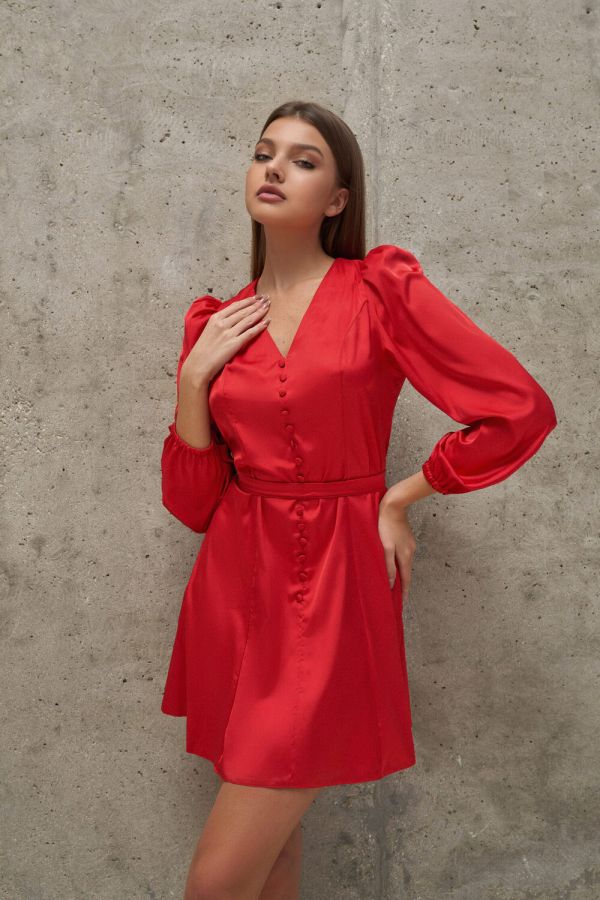 Платье атласное "Валерия" [красный]