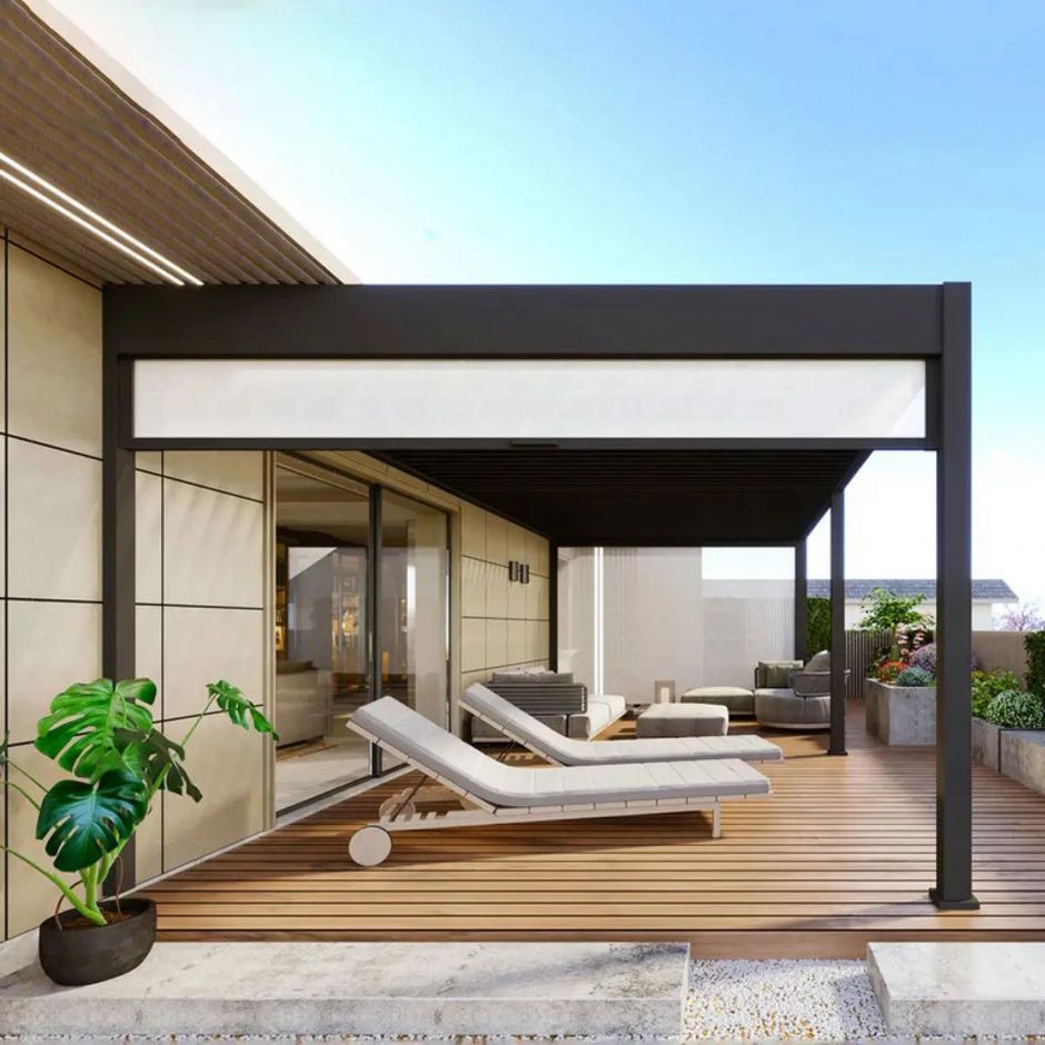 Пергола биоклиматическая Aquaviva Авангард отдельностоящая (ручное управление ламелями)