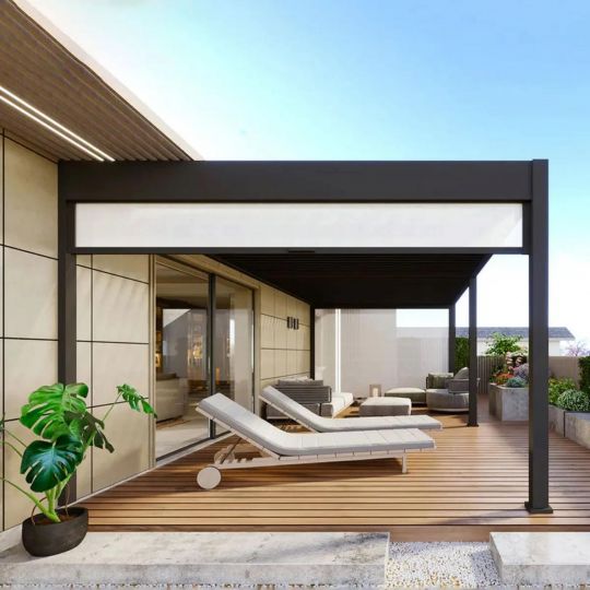 Пергола биоклиматическая Aquaviva Авангард Макс отдельностоящая (электрическое управление ламелями)