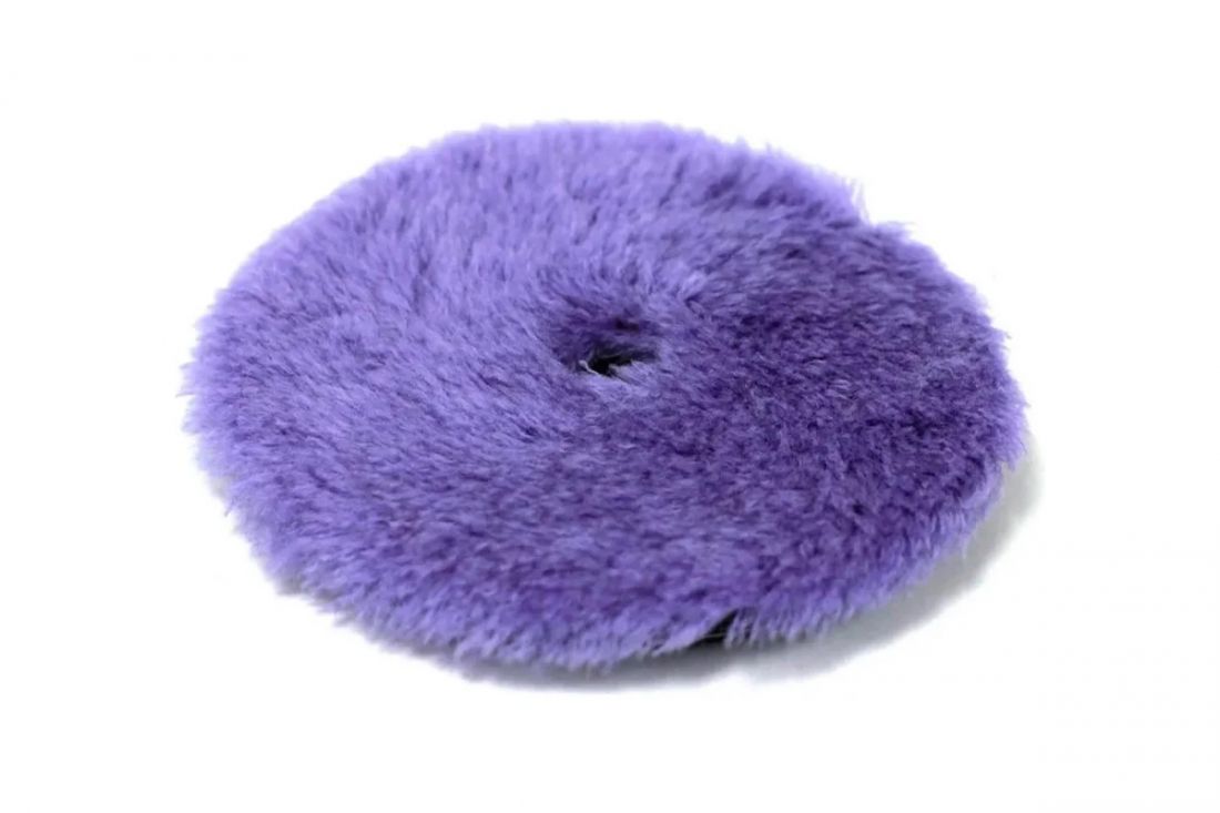 Sandwox Диск полировальный поролоновый из натуральной овчины с подложкой Ø150 мм, фиолетовый