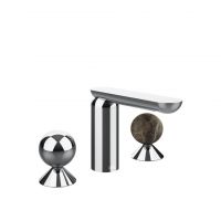 Смеситель для раковины Gessi Perle 74015 без донного клапана, с вентилями-сферами из металла и мрамора Emperador Dark схема 1 Смеситель для раковины Gessi Perle 74015 без донного клапана, с вентилями-сферами из металла и мрамора Emperador Dark схема 1