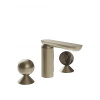 Смеситель для раковины Gessi Perle 74015 без донного клапана, с вентилями-сферами из металла и мрамора Emperador Dark схема 3 Смеситель для раковины Gessi Perle 74015 без донного клапана, с вентилями-сферами из металла и мрамора Emperador Dark схема 3