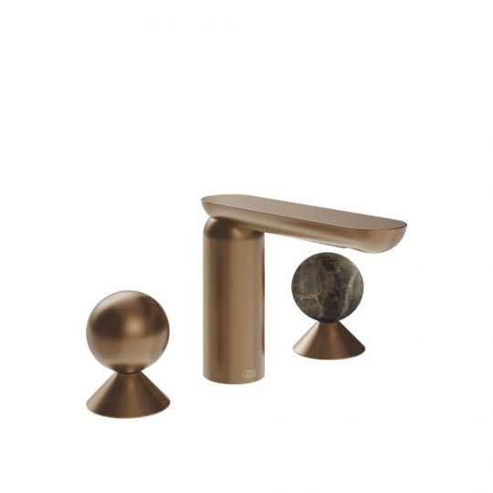 Смеситель для раковины Gessi Perle 74015 без донного клапана, с вентилями-сферами из металла и мрамора Emperador Dark схема 10 Смеситель для раковины Gessi Perle 74015 без донного клапана, с вентилями-сферами из металла и мрамора Emperador Dark схема 10