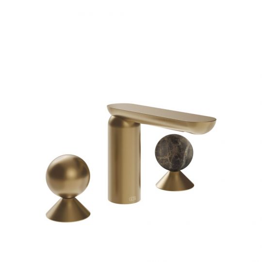 Смеситель для раковины Gessi Perle 74015 без донного клапана, с вентилями-сферами из металла и мрамора Emperador Dark схема 13 Смеситель для раковины Gessi Perle 74015 без донного клапана, с вентилями-сферами из металла и мрамора Emperador Dark схема 13