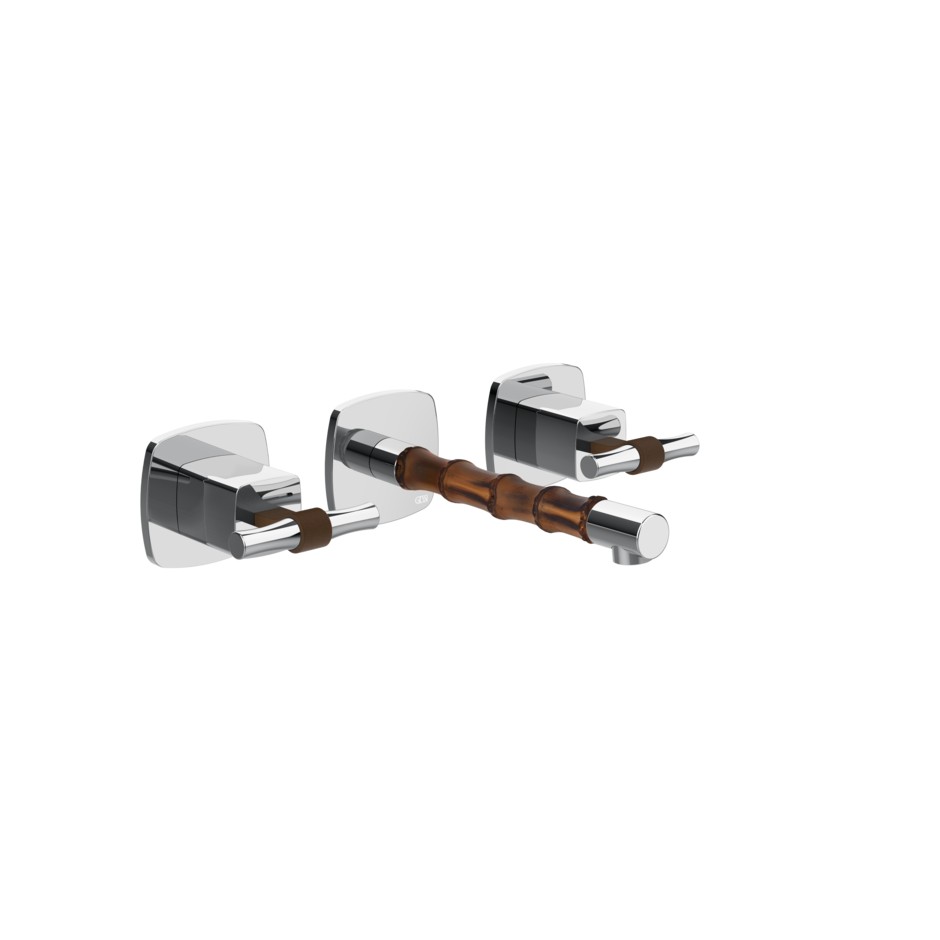 Изображение Смеситель для раковины встраиваемый Gessi Jacqueline 77091 на 3 отверстия с металлическими Т-образным вентилями