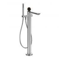 Смеситель для ванны Gessi Perle 74229 напольный с ручным душем и переключателем с вентилем из муранского стекла Sfaccettato схема 1