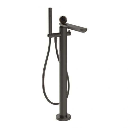 Смеситель для ванны Gessi Perle 74229 напольный с ручным душем и переключателем с вентилем из муранского стекла Sfaccettato схема 6