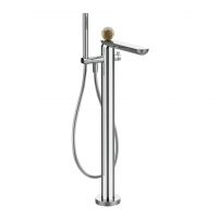 Смеситель для ванны Gessi Perle 74429 напольный с ручным душем и переключателем с вентилем из муранского стекла Battuto схема 1