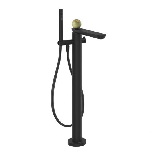 Смеситель для ванны Gessi Perle 74529 напольный с ручным душем и переключателем с вентилем из камня Onyx Green схема 4 Смеситель для ванны Gessi Perle 74529 напольный с ручным душем и переключателем с вентилем из камня Onyx Green схема 4