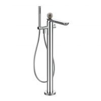 Смеситель для ванны Gessi Perle 74629 напольный с ручным душем и переключателем с вентилем из муранского стекла Pulegoso схема 1