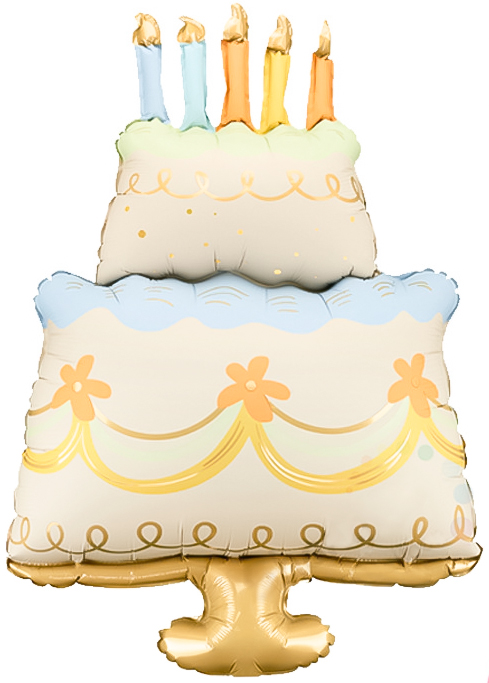 Шар (41''/104 см) Фигура, Праздничный торт, Сатин