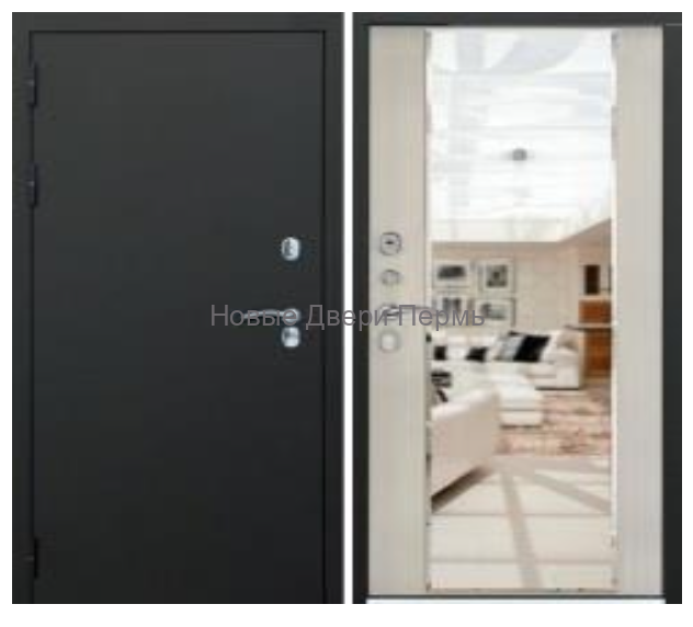 Входная дверь Аляска Зеркало Медь Миланж светлый – металлическая дверь с зеркалом и замками Guardian