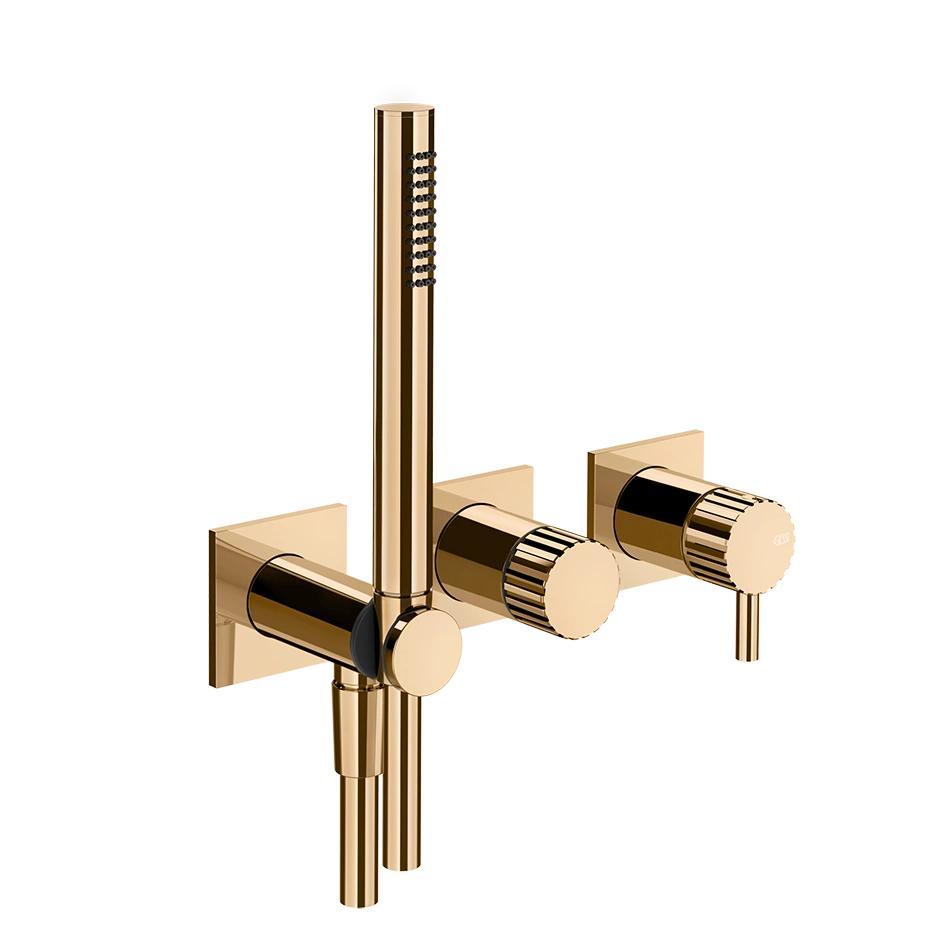 Фото Смеситель для душа Gessi Incastri 75036 встраиваемый с ручным душем и переключателем на 2 источника