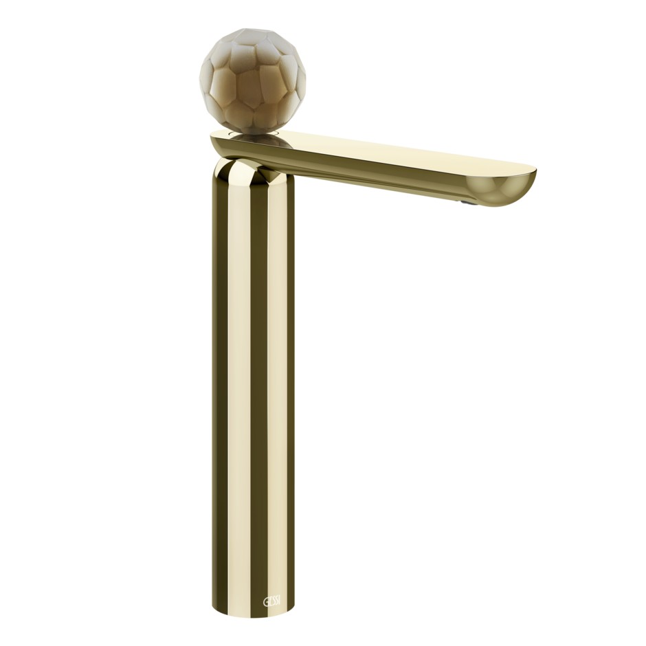 Смеситель для раковины Gessi Perle 74453 с донным клапаном и вентилем из муранского стекла Battuto ФОТО