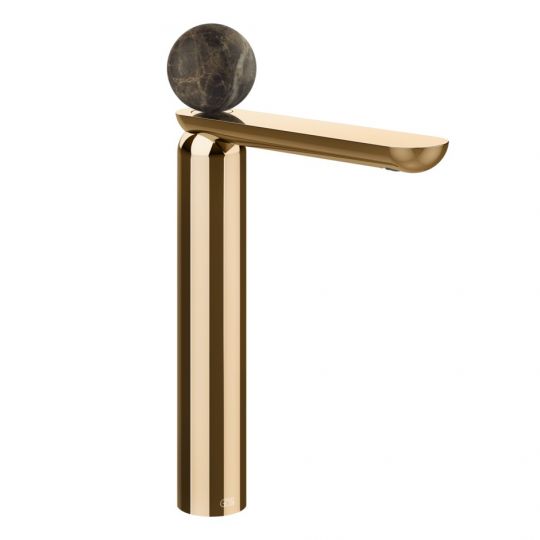Смеситель для раковины Gessi Perle 74153 высокий с донным клапаном и вентилем из мрамора Emperador Dark схема 16