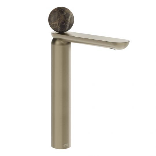 Смеситель для раковины Gessi Perle 74104 высокий без донного клапана с вентилем из мрамора Emperador Dark схема 9