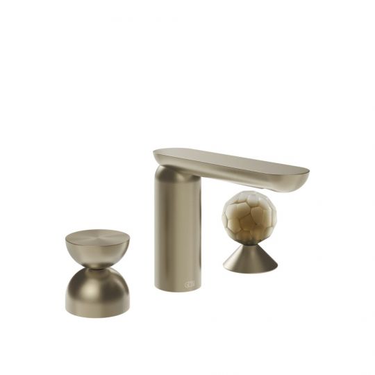 Смеситель для раковины Gessi Perle 74948 без донного клапана с металлическим вентилем-полусферой и вентилем-сферой из муранского стекла Battuto схема 9