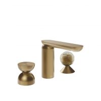 Смеситель для раковины Gessi Perle 74948 без донного клапана с металлическим вентилем-полусферой и вентилем-сферой из муранского стекла Battuto схема 15