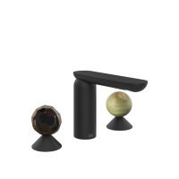 Смеситель для раковины Gessi Perle 74255 без донного клапана с вентилями-сферами из муранского стекла Sfaccettato и камня Onyx Green схема 10