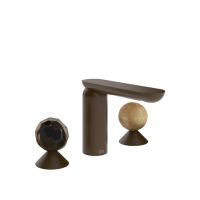 Смеситель для раковины Gessi Perle 74235 без донного клапана с вентилями-сферами из муранского стекла Sfaccettato и камня Onyx Cola схема 8
