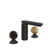Смеситель для раковины Gessi Perle 74235 без донного клапана с вентилями-сферами из муранского стекла Sfaccettato и камня Onyx Cola схема 10