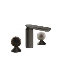 Смеситель для раковины Gessi Perle 74265 без донного клапана с вентилями-сферами из муранского стекла Sfaccettato и Pulegoso схема 1