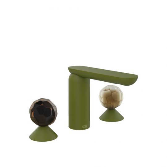 Смеситель для раковины Gessi Perle 74245 без донного клапана, с вентилями-сферами из муранского стекла Sfaccettato и Battuto схема 13