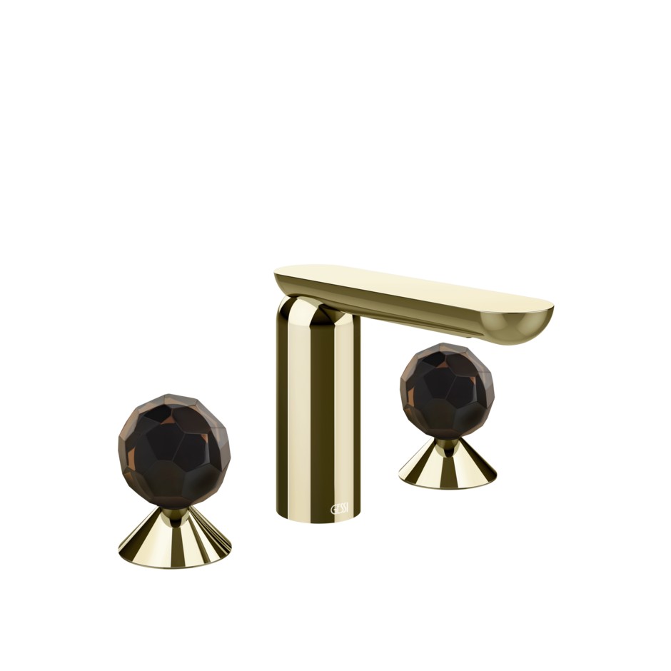 Смеситель для раковины Gessi Perle 74225 без донного клапана с вентилями-сферами из муранского стекла Sfaccettato ФОТО