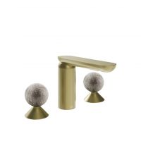 Смеситель для раковины Gessi Perle 74665 без донного клапана с вентилями-сферами из муранского стекла Pulegoso схема 5