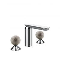 Смеситель для раковины Gessi Perle 74665 без донного клапана с вентилями-сферами из муранского стекла Pulegoso схема 6
