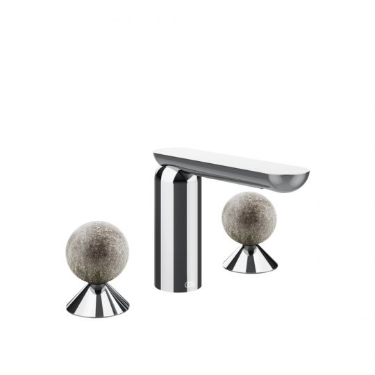 Смеситель для раковины Gessi Perle 74665 без донного клапана с вентилями-сферами из муранского стекла Pulegoso схема 6