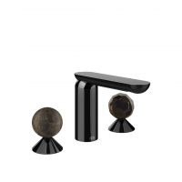 Смеситель для раковины Gessi Perle 74125 без донного клапана с вентилями-сферами из мрамора Emperador Dark и муранского стекла Sfaccettato схема 3