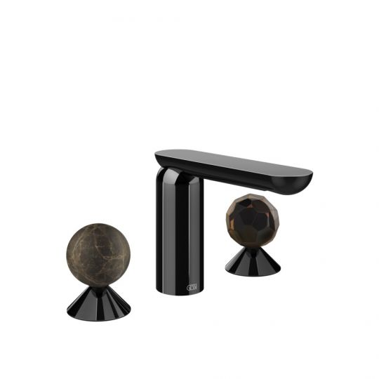 Смеситель для раковины Gessi Perle 74125 без донного клапана с вентилями-сферами из мрамора Emperador Dark и муранского стекла Sfaccettato схема 3