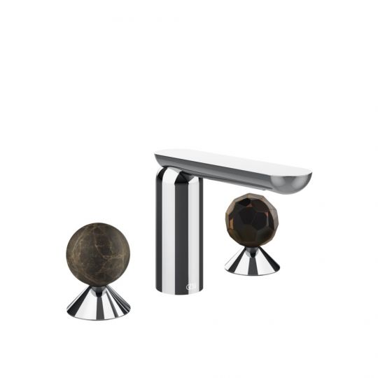 Смеситель для раковины Gessi Perle 74125 без донного клапана с вентилями-сферами из мрамора Emperador Dark и муранского стекла Sfaccettato схема 6