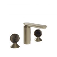 Смеситель для раковины Gessi Perle 74125 без донного клапана с вентилями-сферами из мрамора Emperador Dark и муранского стекла Sfaccettato схема 9