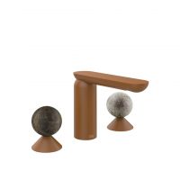 Смеситель для раковины Gessi Perle 74165 без донного клапана с вентилями-сферами из мрамора Emperador Dark и муранского стекла Pulegoso схема 11