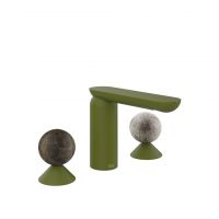 Смеситель для раковины Gessi Perle 74165 без донного клапана с вентилями-сферами из мрамора Emperador Dark и муранского стекла Pulegoso схема 13