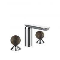 Смеситель для раковины Gessi Perle 74115 без донного клапана с вентилями-сферами из мрамора Emperador Dark схема 6