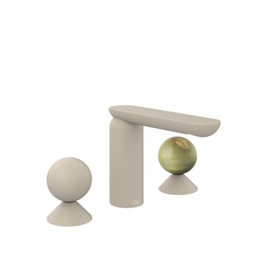 Смеситель для раковины Gessi Perle 74055 без донного клапана с вентилями-сферами из металла и камня Onyx Green схема 12 Смеситель для раковины Gessi Perle 74055 без донного клапана с вентилями-сферами из металла и камня Onyx Green схема 12