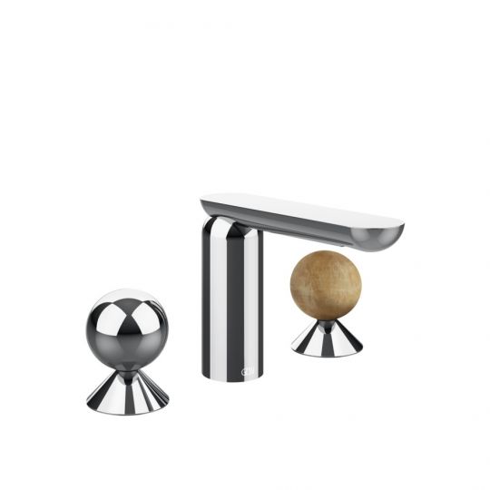 Смеситель для раковины Gessi Perle 74035 без донного клапана с вентилями-сферами из металла и камня Onyx Cola схема 6 Смеситель для раковины Gessi Perle 74035 без донного клапана с вентилями-сферами из металла и камня Onyx Cola схема 6
