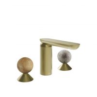 Смеситель для раковины Gessi Perle 74365 без донного клапана с вентилями-сферами из камня Onyx Cola и муранского стекла Pulegoso схема 5