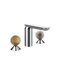 Смеситель для раковины Gessi Perle 74365 без донного клапана с вентилями-сферами из камня Onyx Cola и муранского стекла Pulegoso схема 6